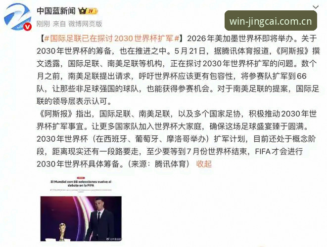 2030年世界杯扩军至66队？新手竞彩投注指南从看懂赛制开始